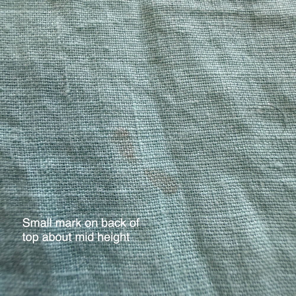 FLAX Large Aqua Blue Linen 2 Piece Set Top Pants Coastal Lagenlook Beach Summer - Picture 7 of 16